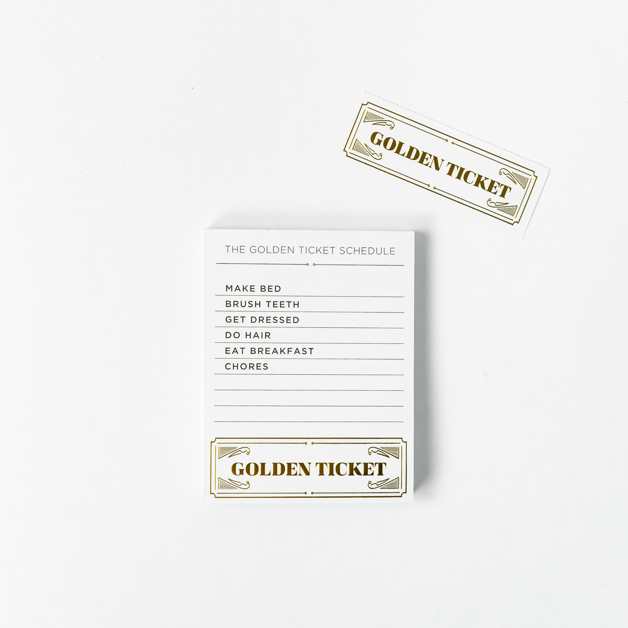Set of 3-2 month Golden Ticket Chore Charts