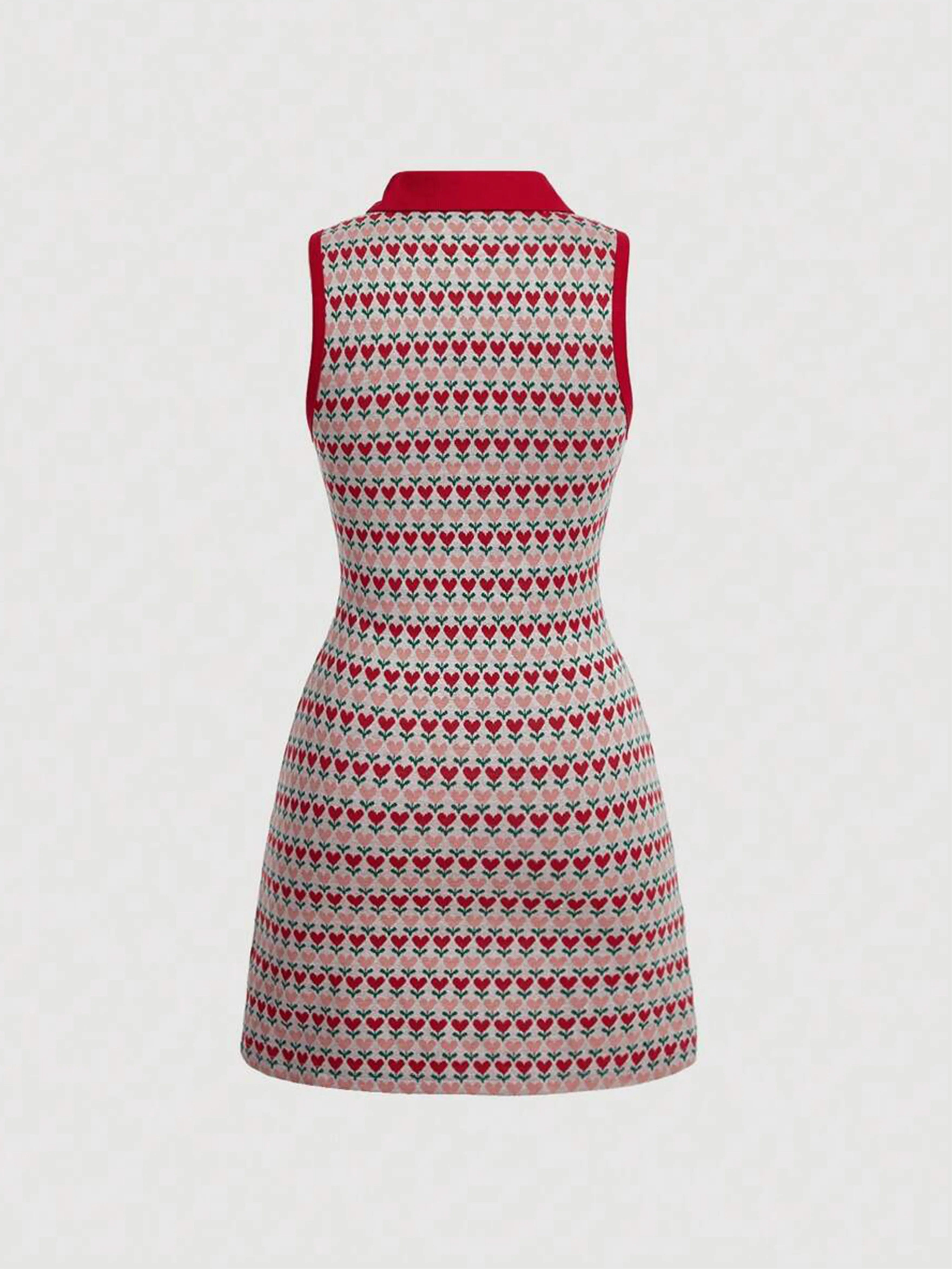 Vestido de punto elegante sin mangas con solapa para muje...