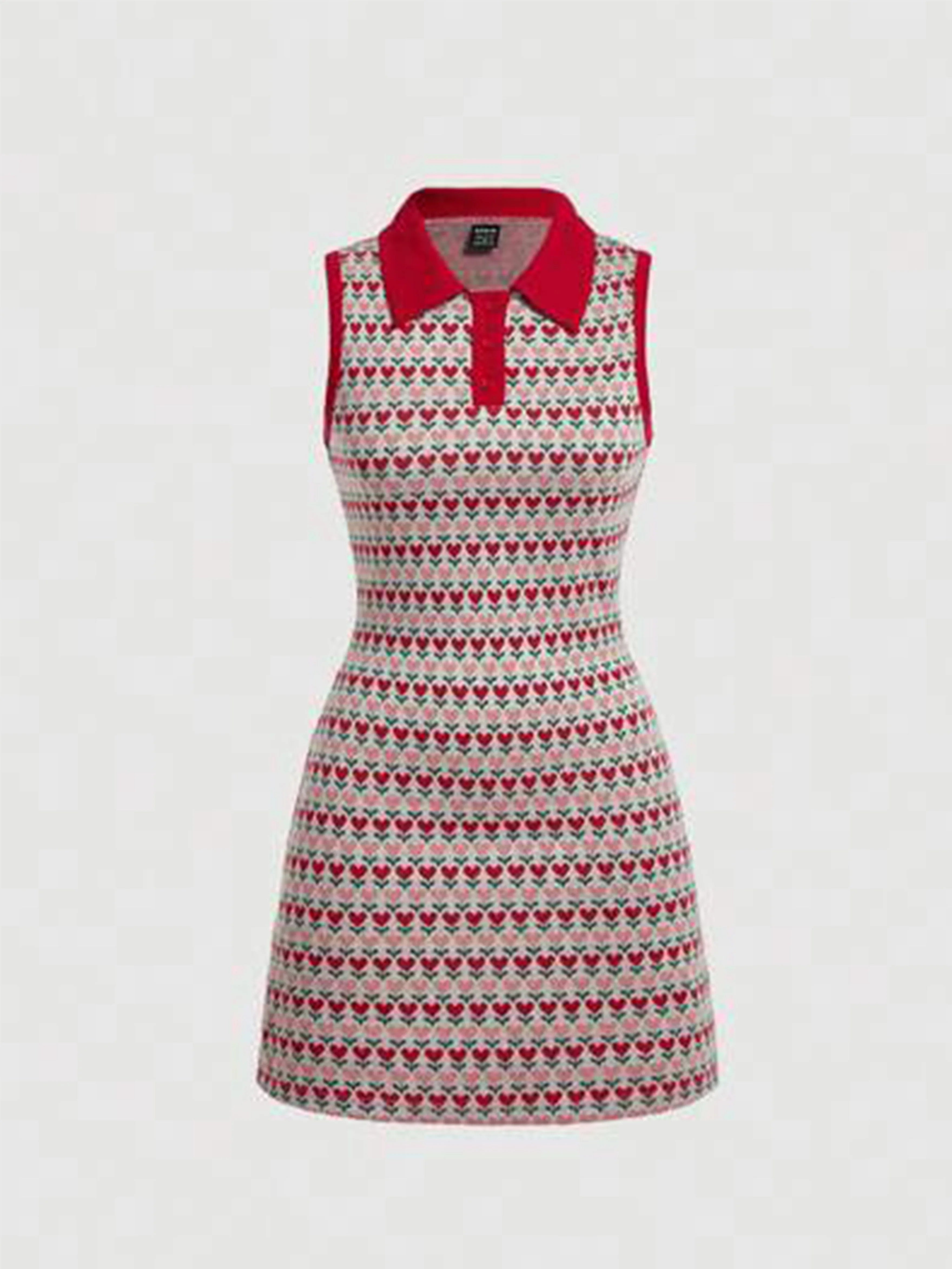 Vestido de punto elegante sin mangas con solapa para muje...