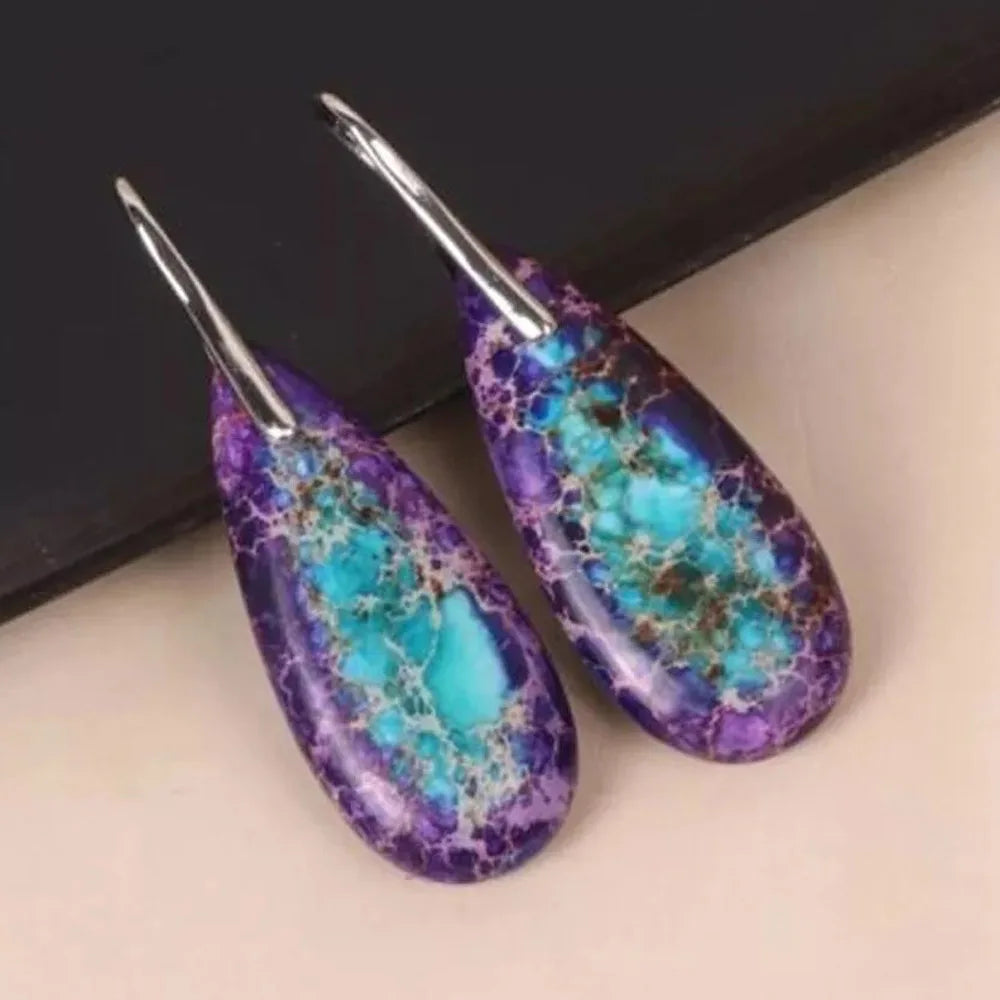 Pendientes Colgantes de Piedra de Jaspe Natural en Forma ...