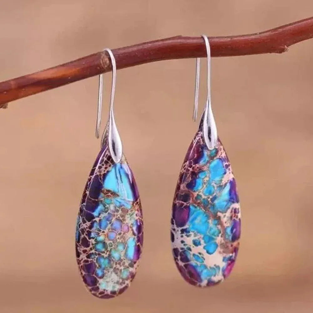 Pendientes Colgantes de Piedra de Jaspe Natural en Forma ...