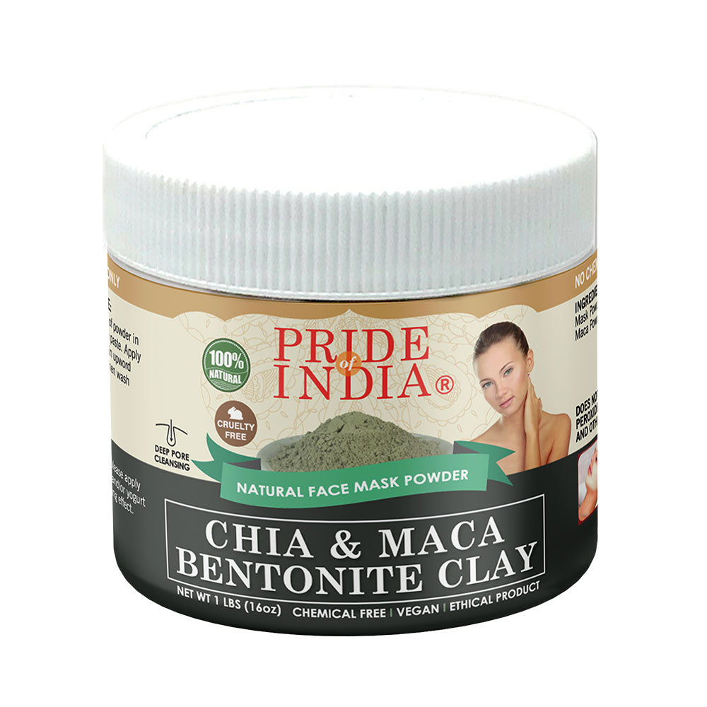 Mascarilla Arcilla Bentonita Chia Maca 1lb – Piel Radiante Natural