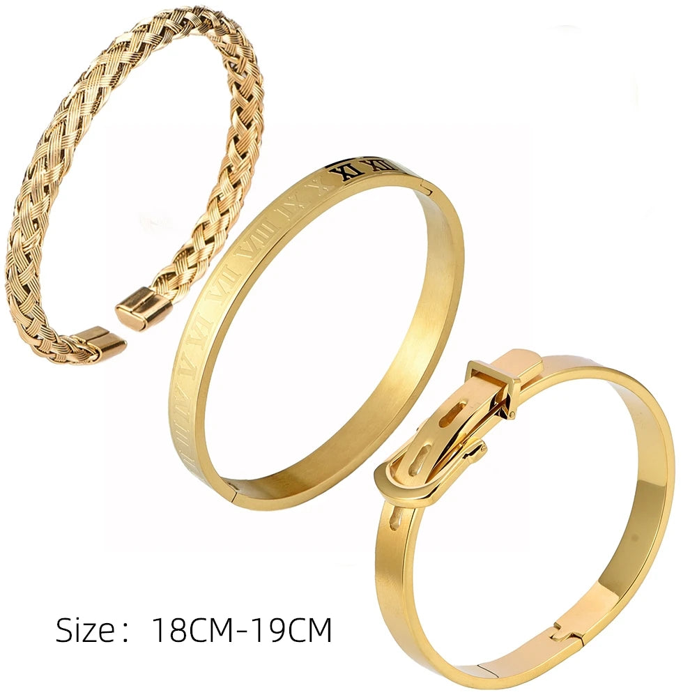 Brazalete clásico de acero inoxidable para hombre, pulser...