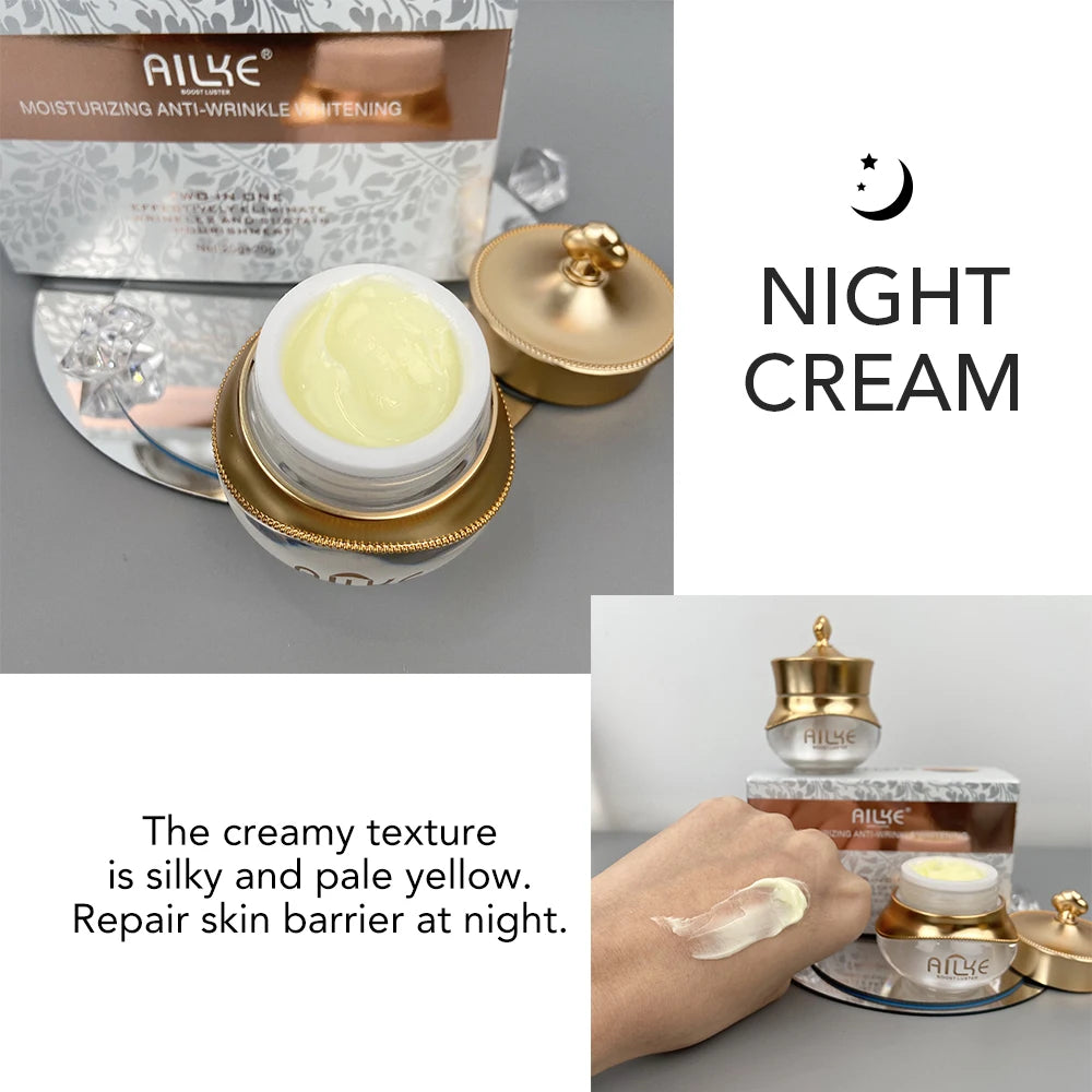 Crema Facial AILKE Antiarrugas y Blanqueadora, con Coláge...