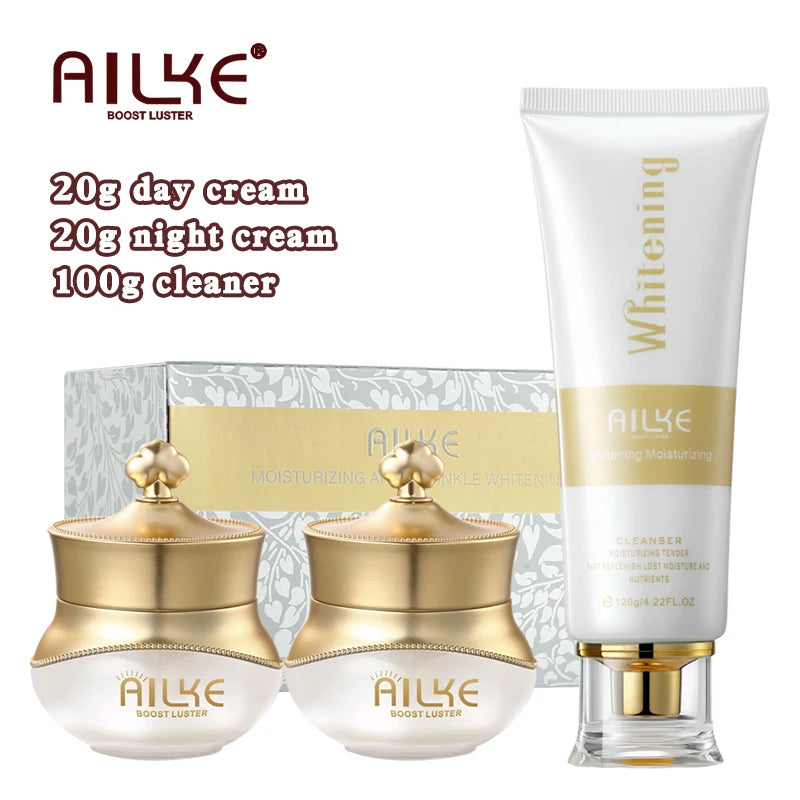 Crema Facial AILKE Antiarrugas y Blanqueadora, con Coláge...