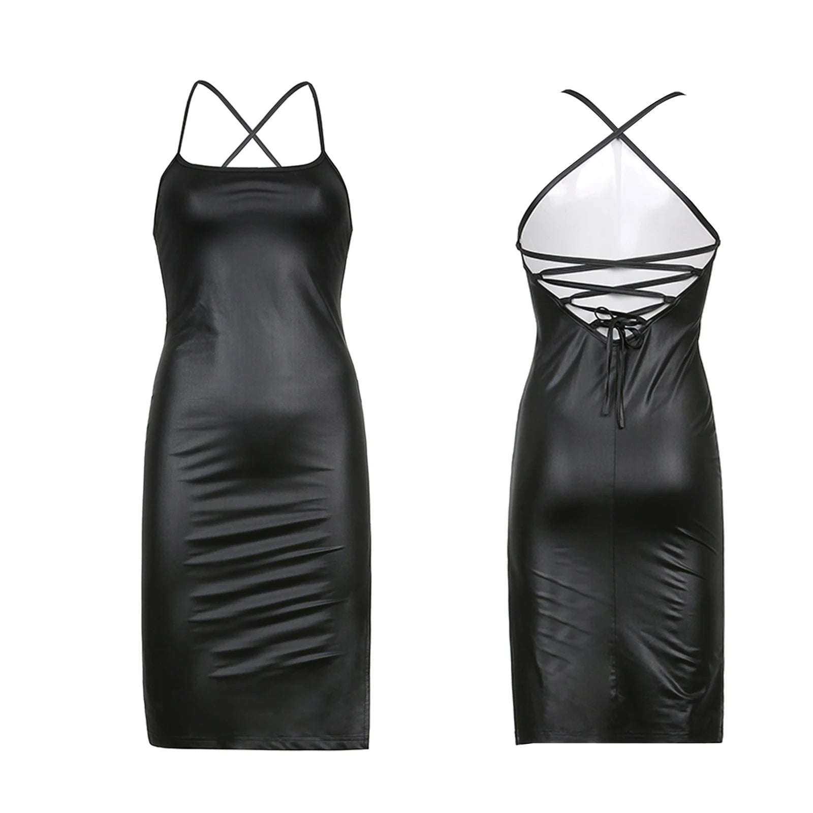 Vestido ajustado de longitud media con tirantes para Muje...