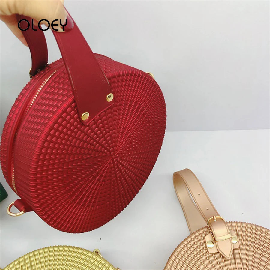 Bolsos de hombro redondos esmerilados para Mujer, Bolso d...