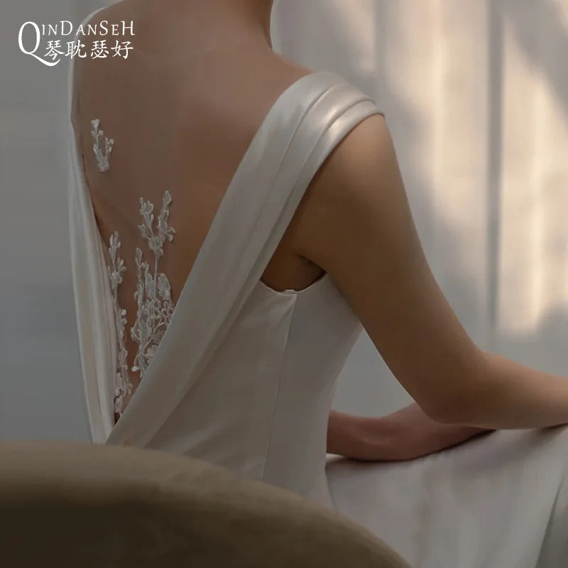 Vestidos de novia ligeros sin espalda, vestido de novia d...