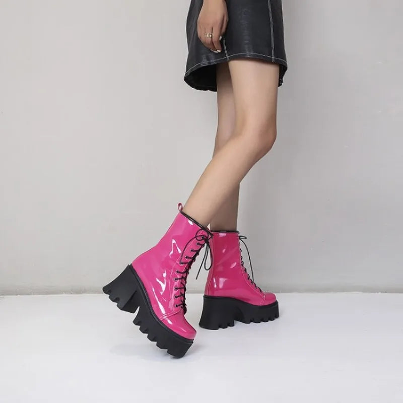 LeShion of Chanmeb, botas góticas Punk para mujer, botas ...
