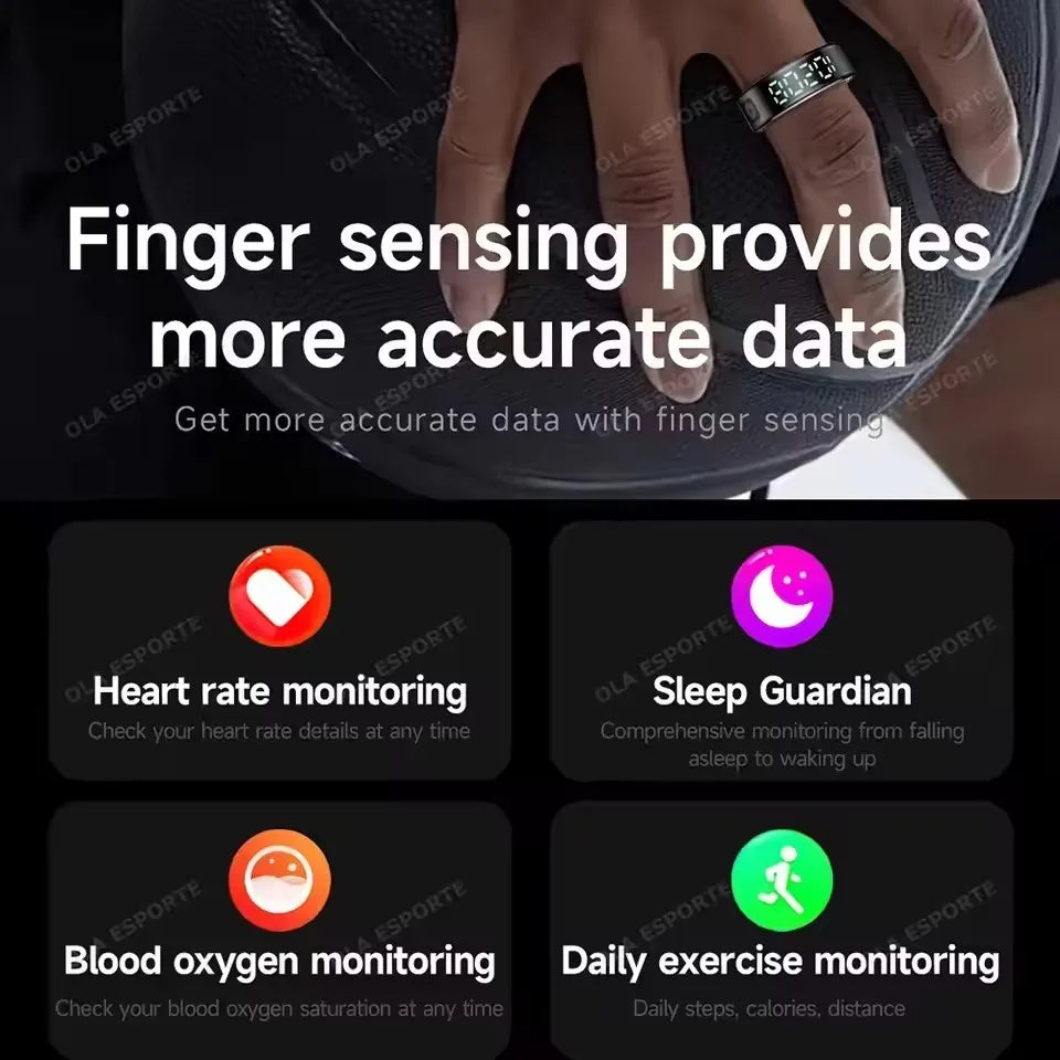 Anillo Inteligente R12/R11: Carga Inalámbrica, Salud, 5ATM