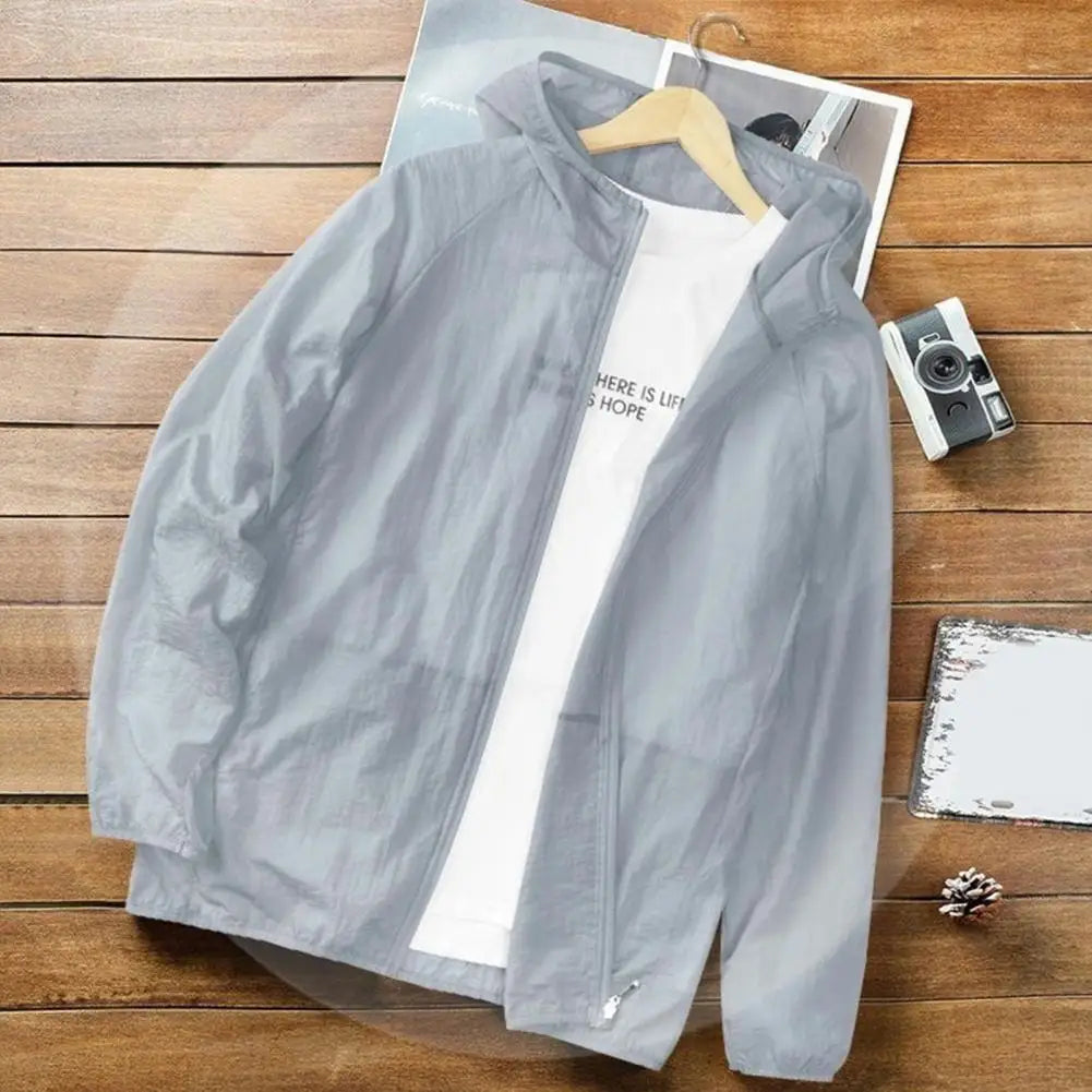Light sun protection jacket with breathable umbrella fabric by Corporación Turística, designed for outdoor sun shielding.