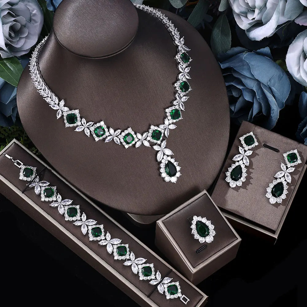 2024 Venta caliente conjunto de joyería nupcial de circon...