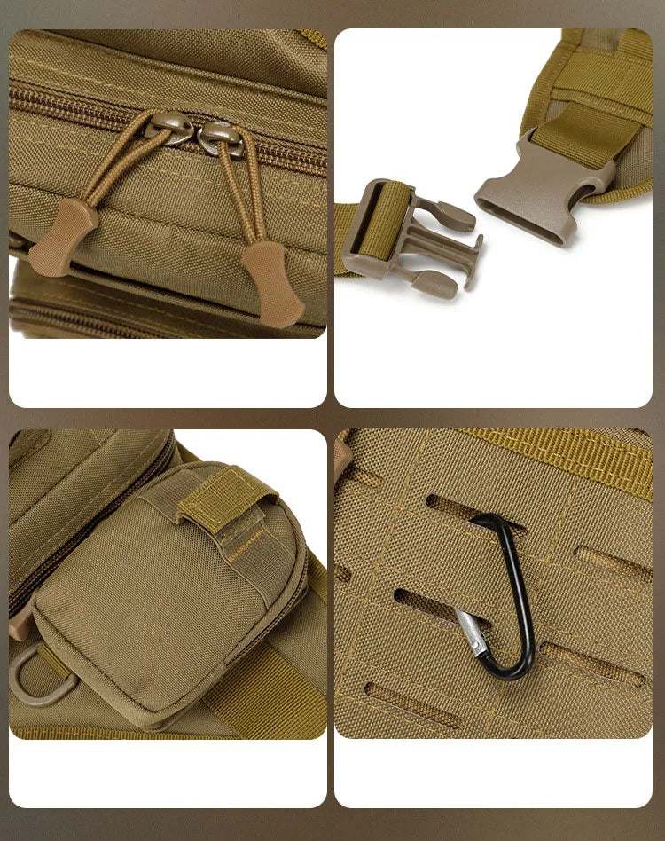 Bolsa táctica para acampar en el pecho, señuelo de pesca,...
