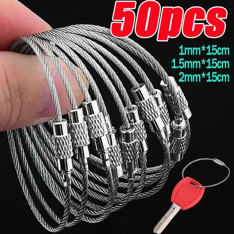 Llavero de Metal, cuerdas para etiquetas, Cable de acero ...