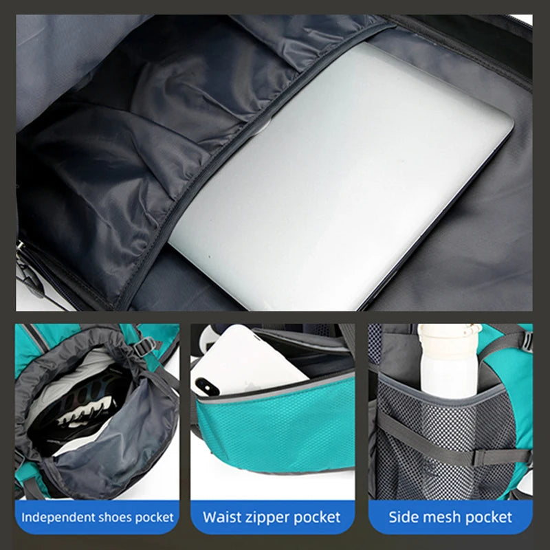 Mochila de nailon de 50L, bolsa para acampar, deporte al ...