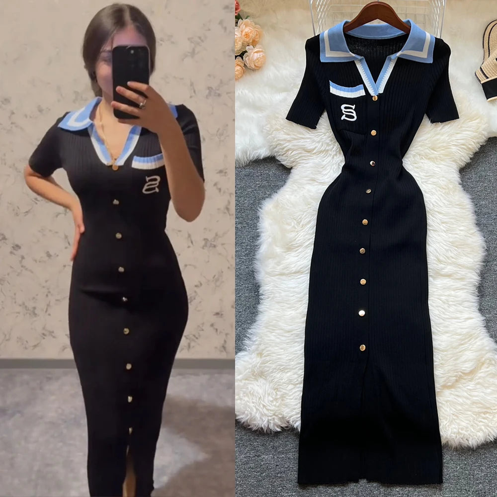 YuooMuoo marca moda verano vestido tejido mujeres 2025 nu...