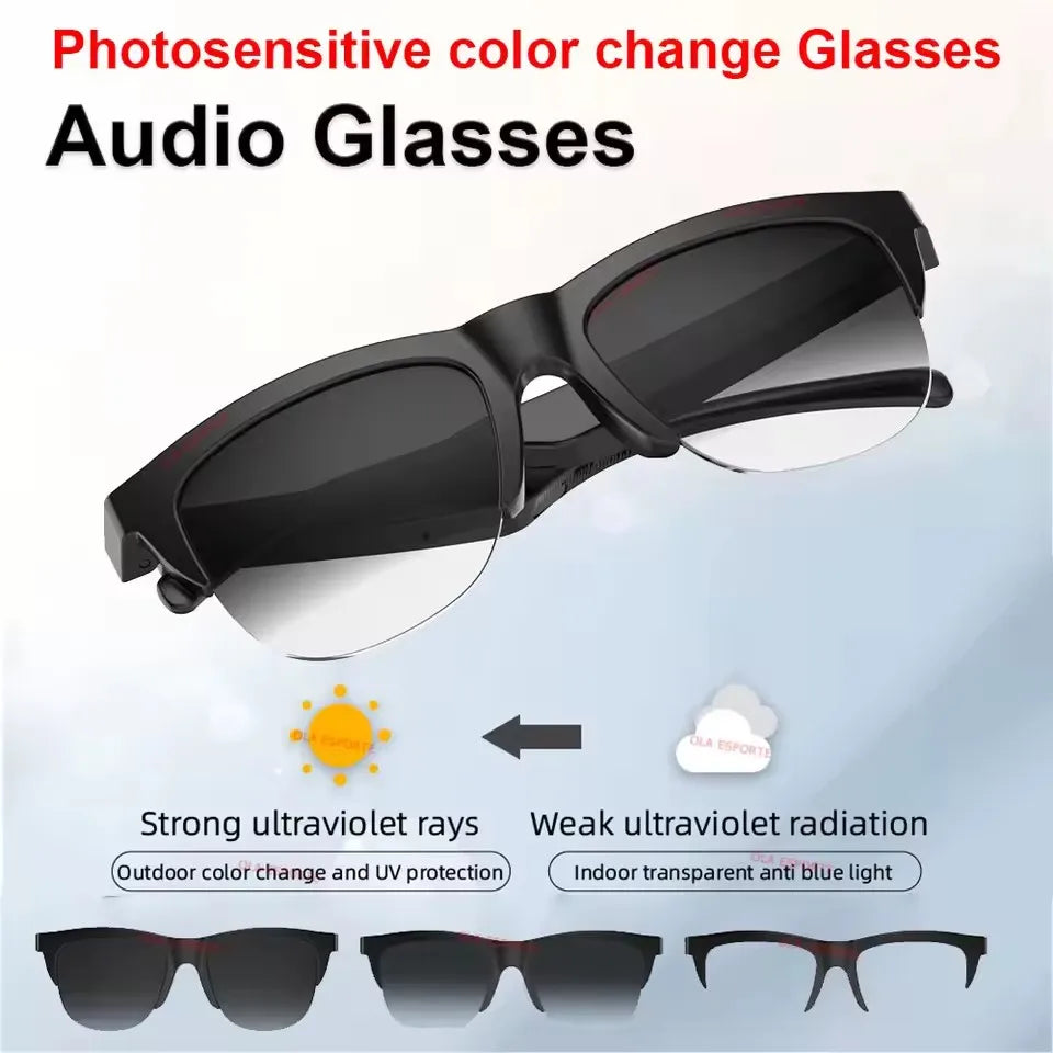 Gafas inteligentes con lentes que cambian de Color, asistente de voz, llamadas inalámbricas Bluetooth, cámara para deportes al aire libre, gafas de sol de moda Anti-UV, 2026
