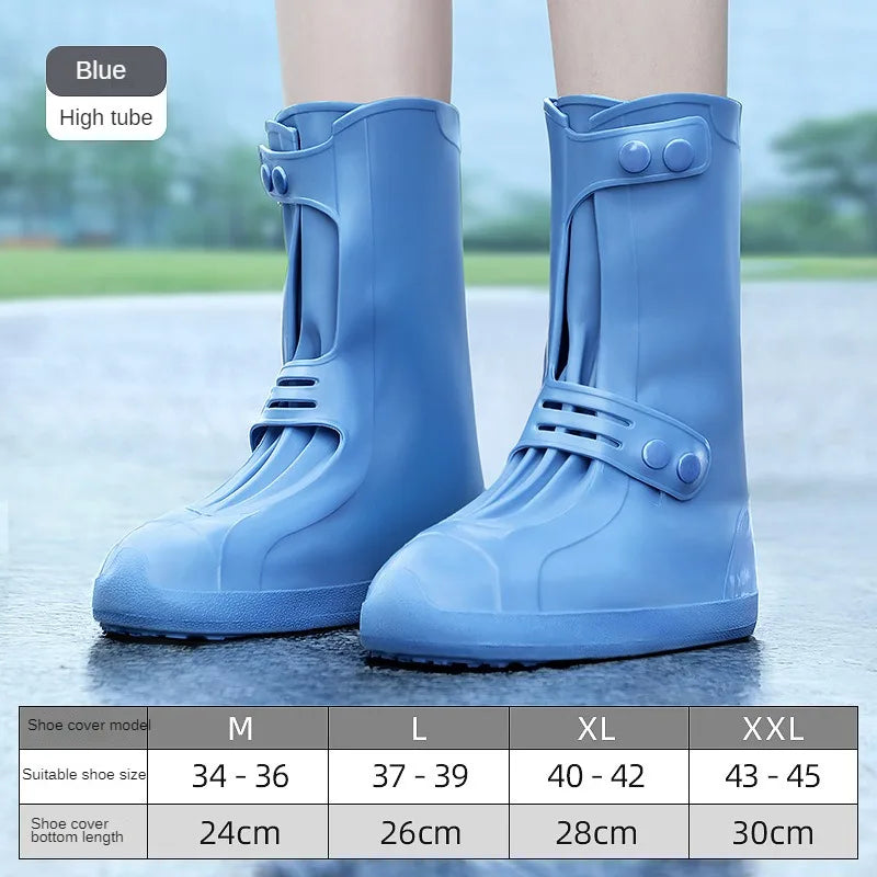 High waterproof silicone shoe cover by Corporación Turística, showing a protective, high-coverage footwear cover in clear silicone material.