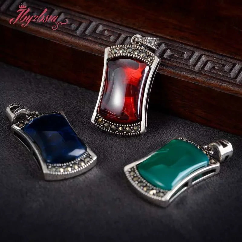 Cuentas rectangulares de plata tibetana para regalo, abal...