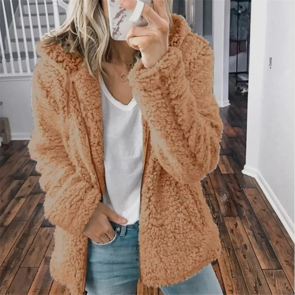 Nuevo Abrigo grueso con capucha y cremallera para mujer, ...