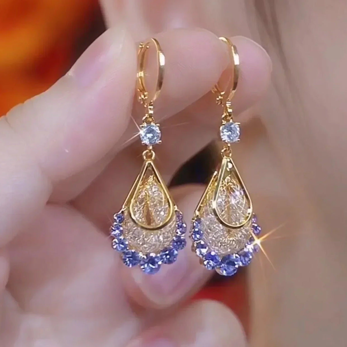 Nuevos exquisitos pendientes colgantes de cristal de circ...