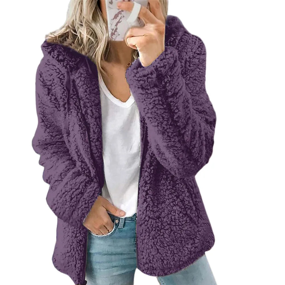 Chaqueta con capucha de Tweed de terciopelo para mujer, T...