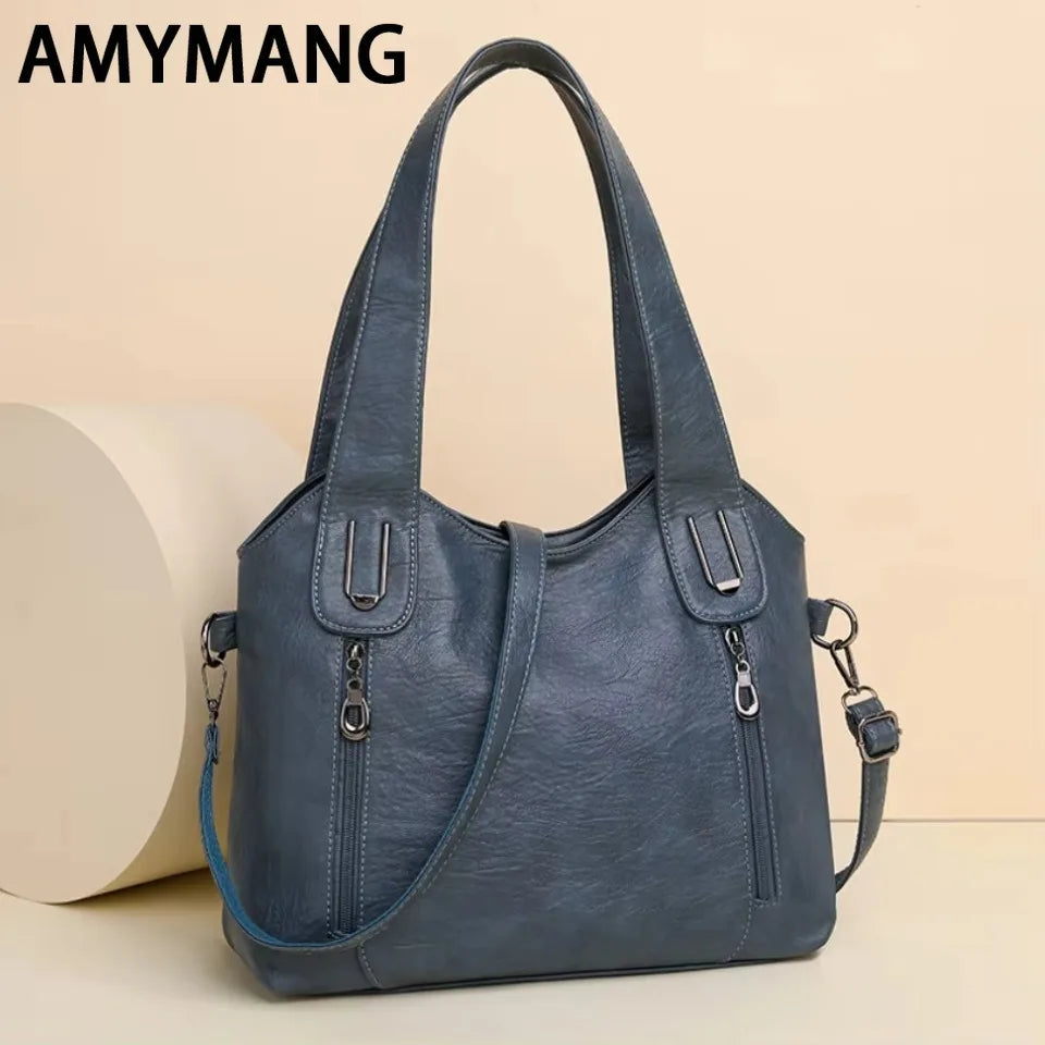 Solid color fashion women's handbag by Corporación Turística, stylish and versatile for daily use.