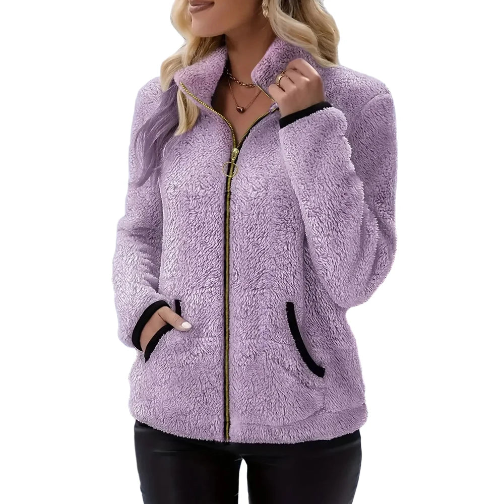 Women's full-zip fleece jacket by Corporación Turística, soft and warm with a comfortable fit and stylish design.