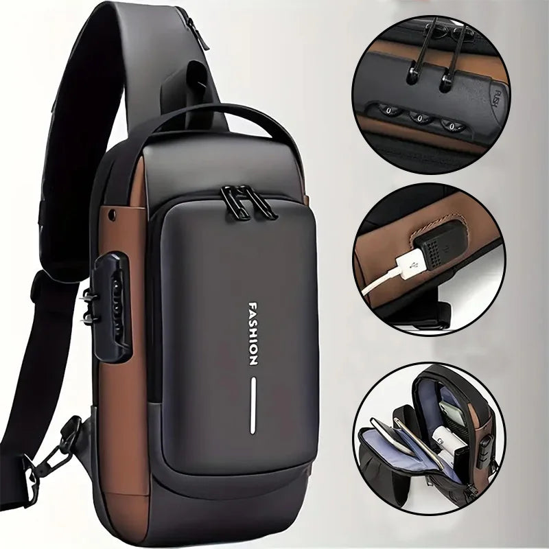 Bolso de pecho antirrobo para hombre, mochila moderna par...