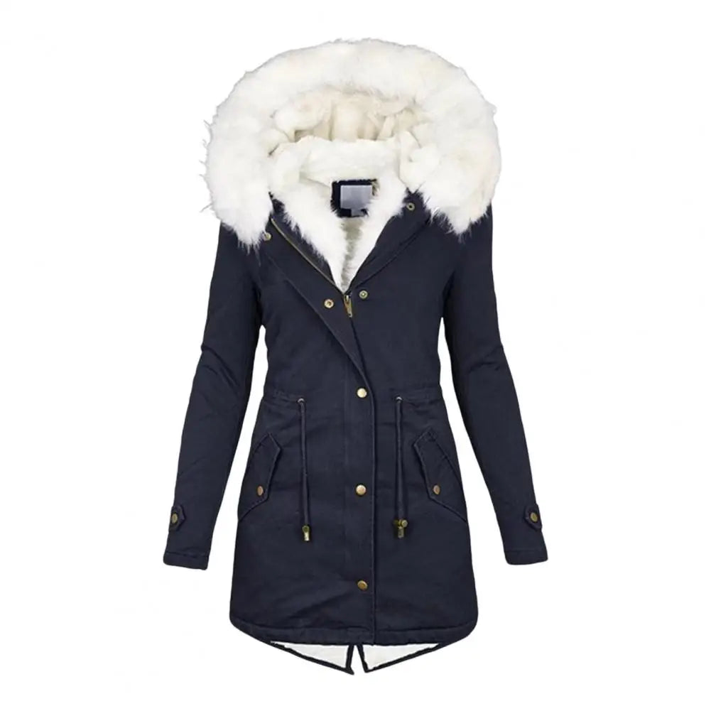 Abrigo grueso de algodón para mujer, chaqueta de lana con...