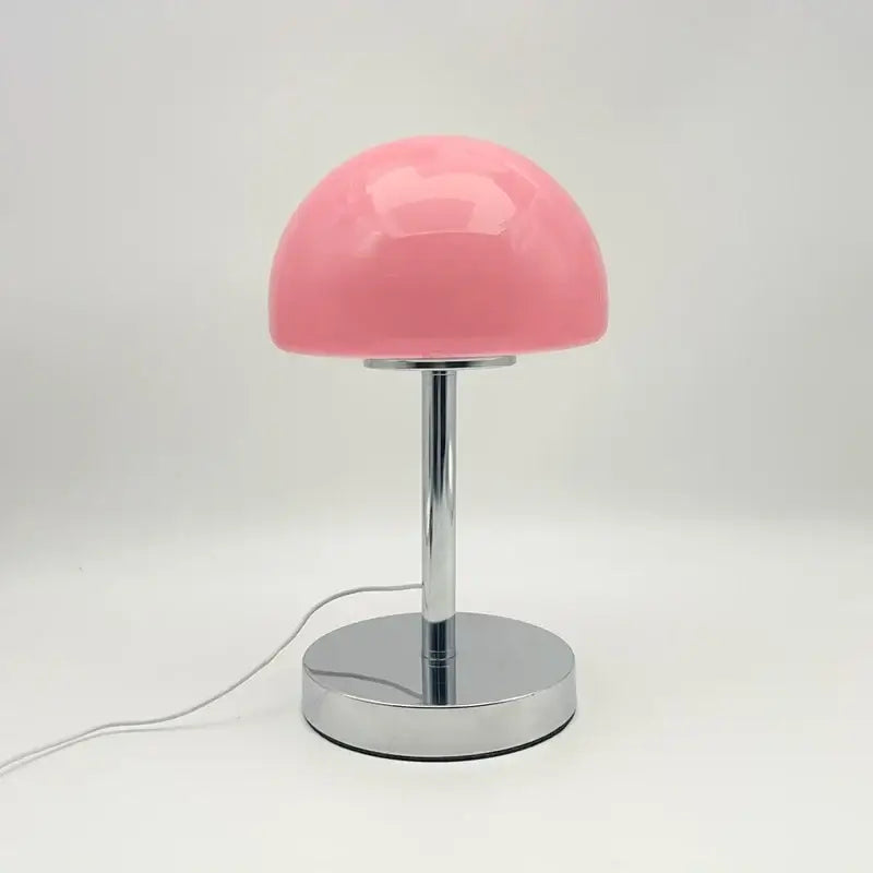 Lámpara de mesa de cristal con cúpula de seta, base de co...