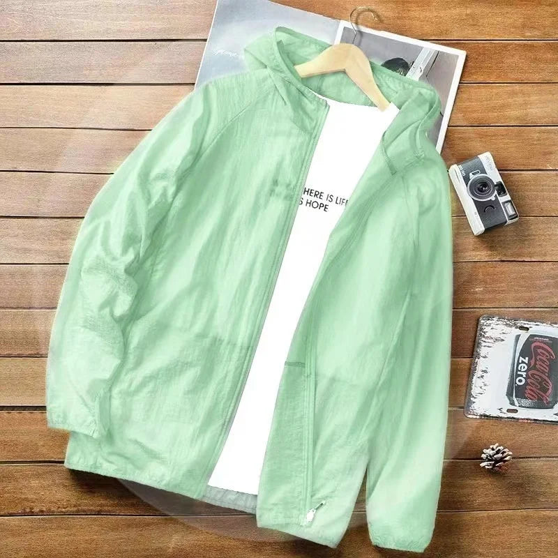 Waterproof camping rain jacket for men and women by Corporación Turística, shown in a vibrant, weather-resistant outdoor fabric.