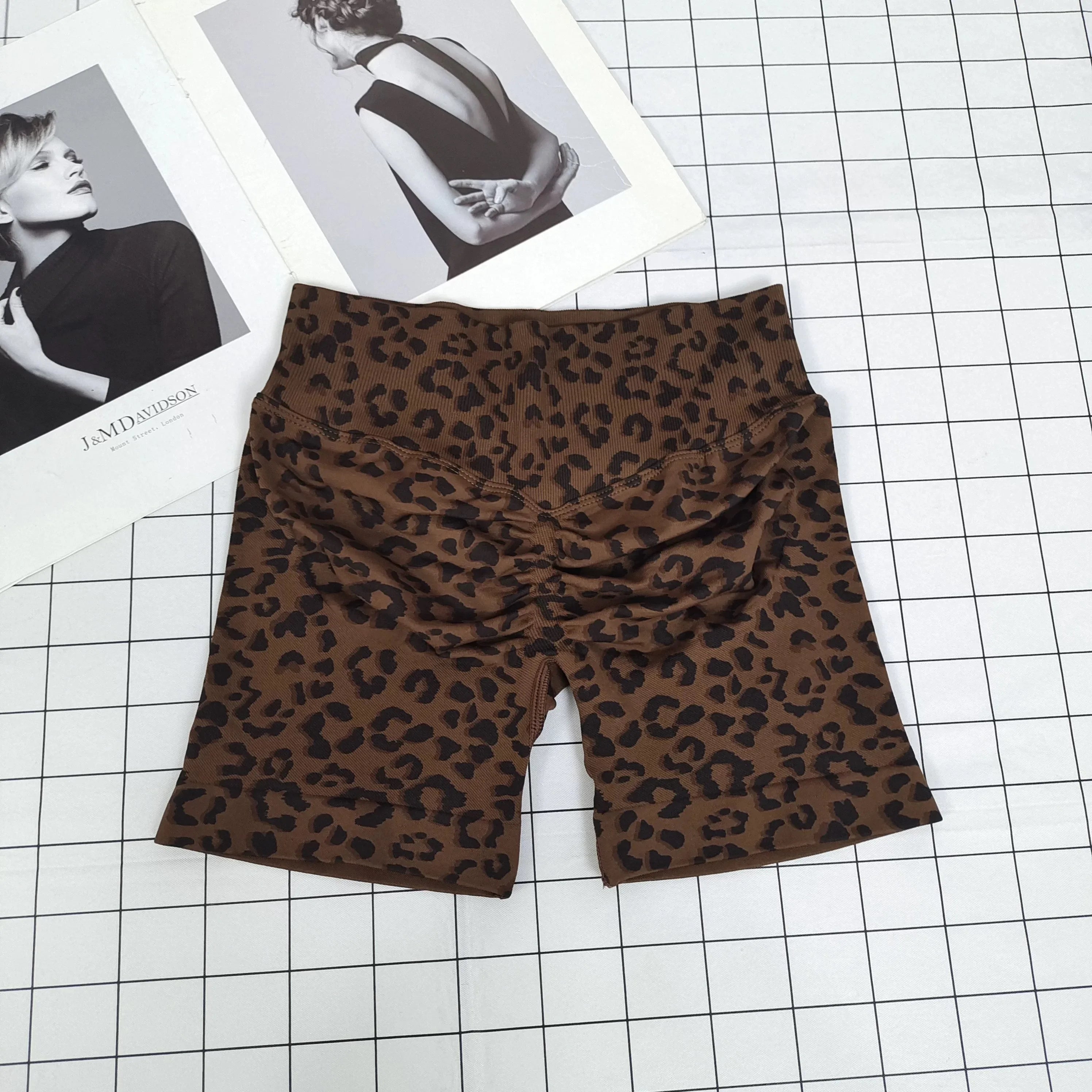 Shorts Deportivos de Cintura Alta con Estampado de Leopar...
