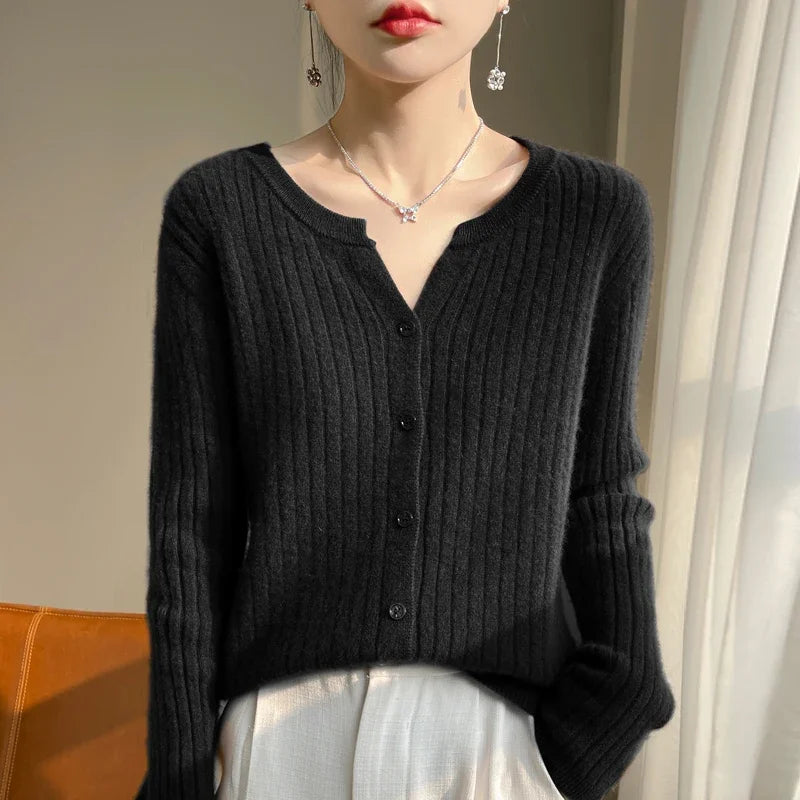 Cárdigan de Punto Suave para Mujer - Estilo Coreano Cálido