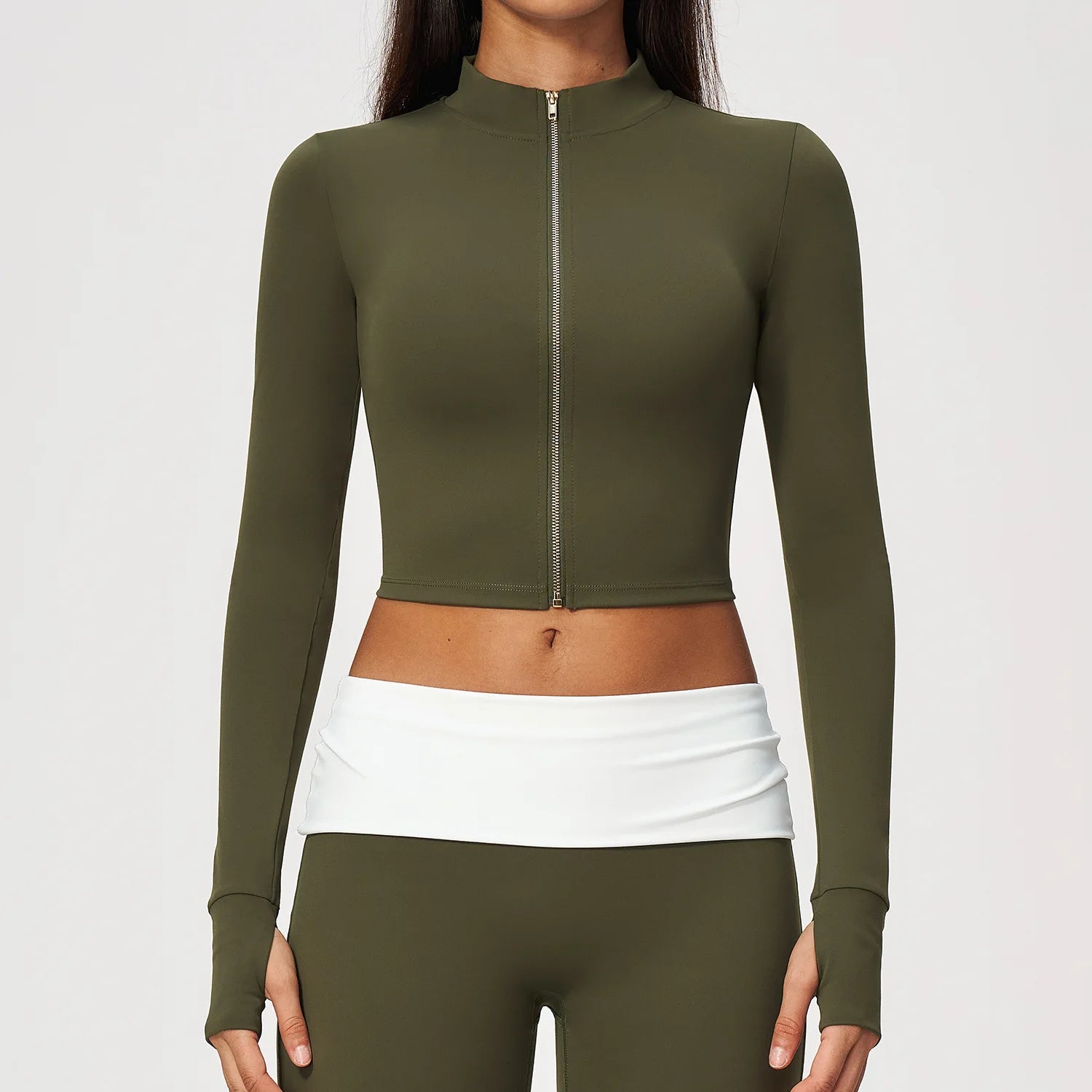 Camiseta Deportiva de Manga Larga para Mujer, con Cierre ...