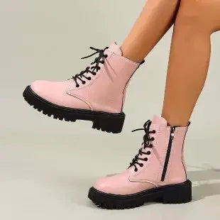 Botas de mujer de alta calidad, botas cortas de cuero cha...