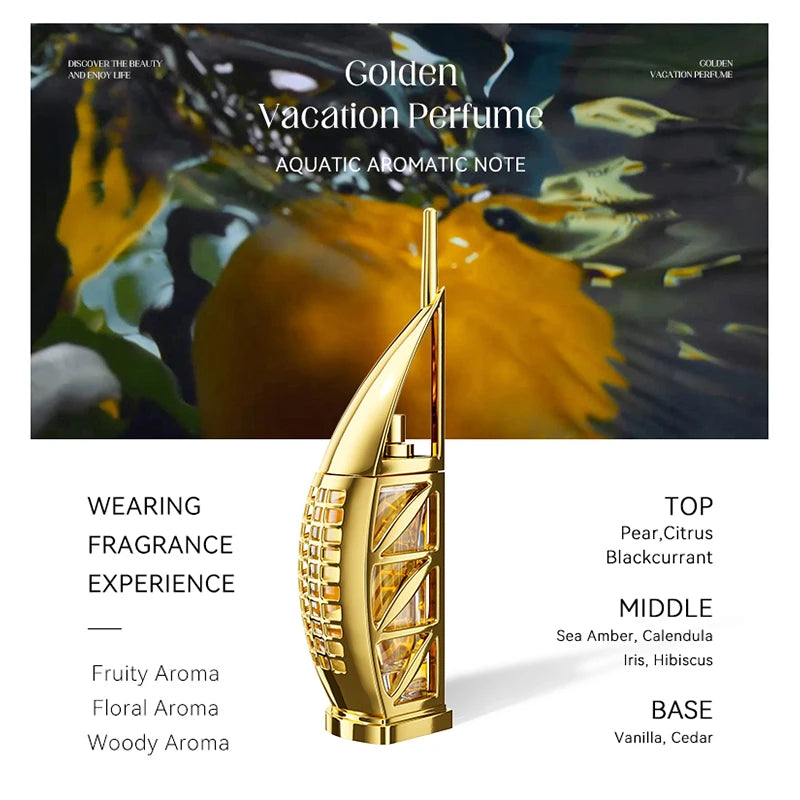 Perfume Unisex MORAKOT Golden Vacation, Larga Duración, 7...