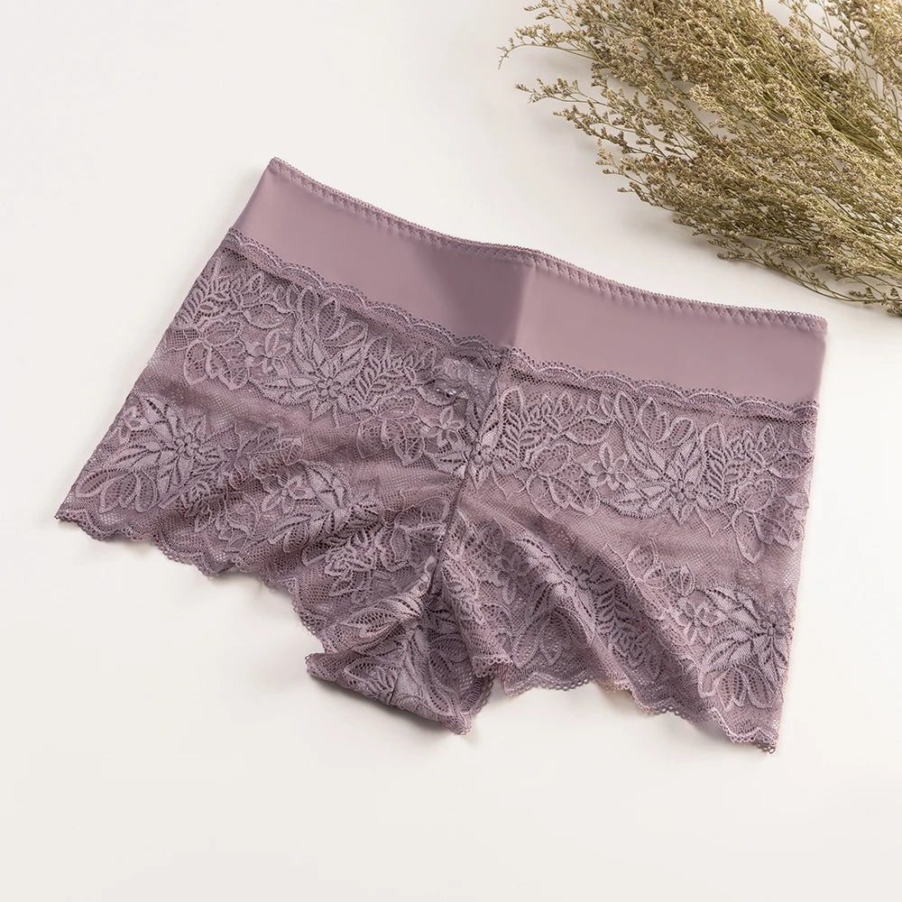 Black lace women's calzones with cutout design, comfortable briefs from BZEL by Corporación Turística, shown in front view