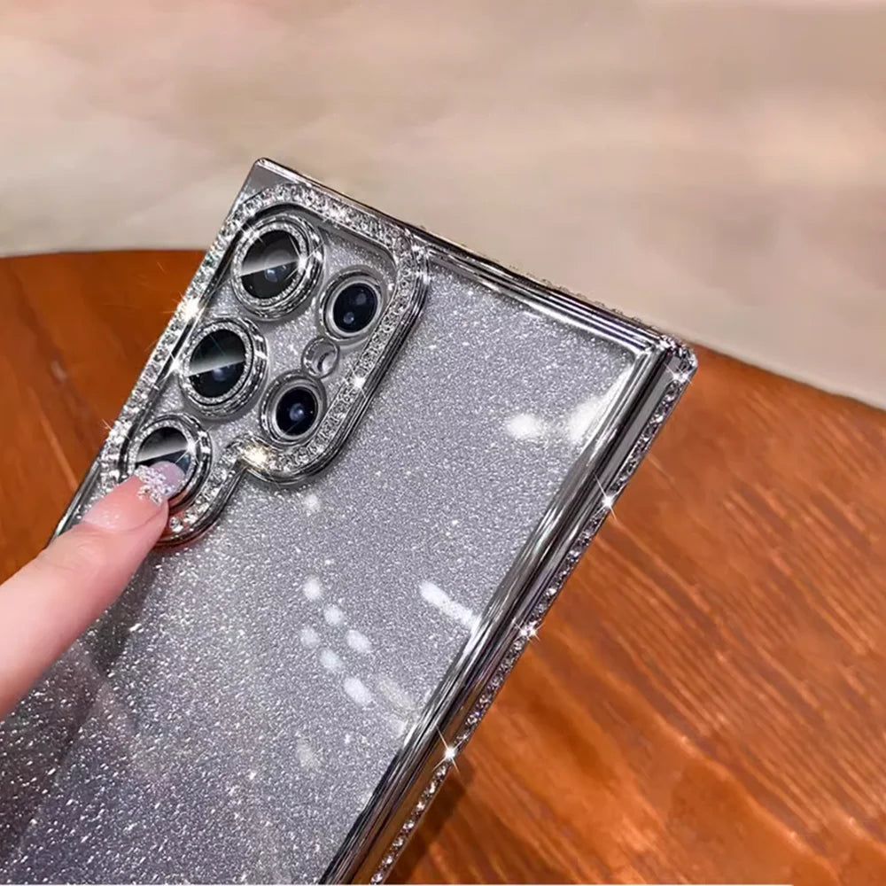 Colorful gradient glitter phone case from Corporación Turística, featuring shimmering sparkles and stylish design.