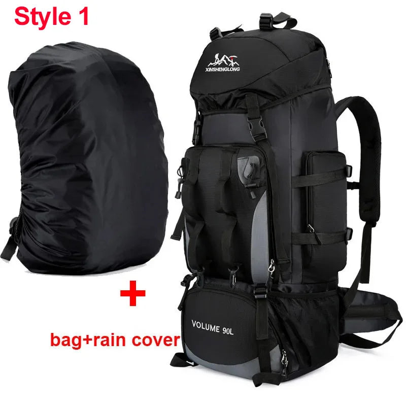 Mochila de senderismo y acampada de 90L, mochila de viaje...