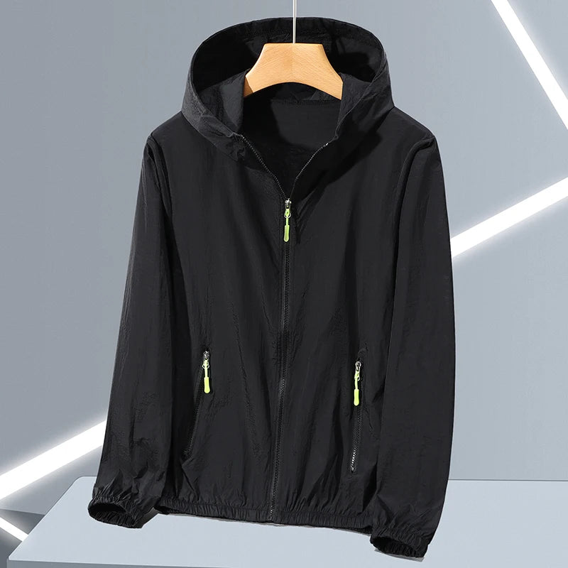 Lightweight ice silk sun protection jacket from Corporación Turística, shown in a sleek, breathable design perfect for sunny weather.