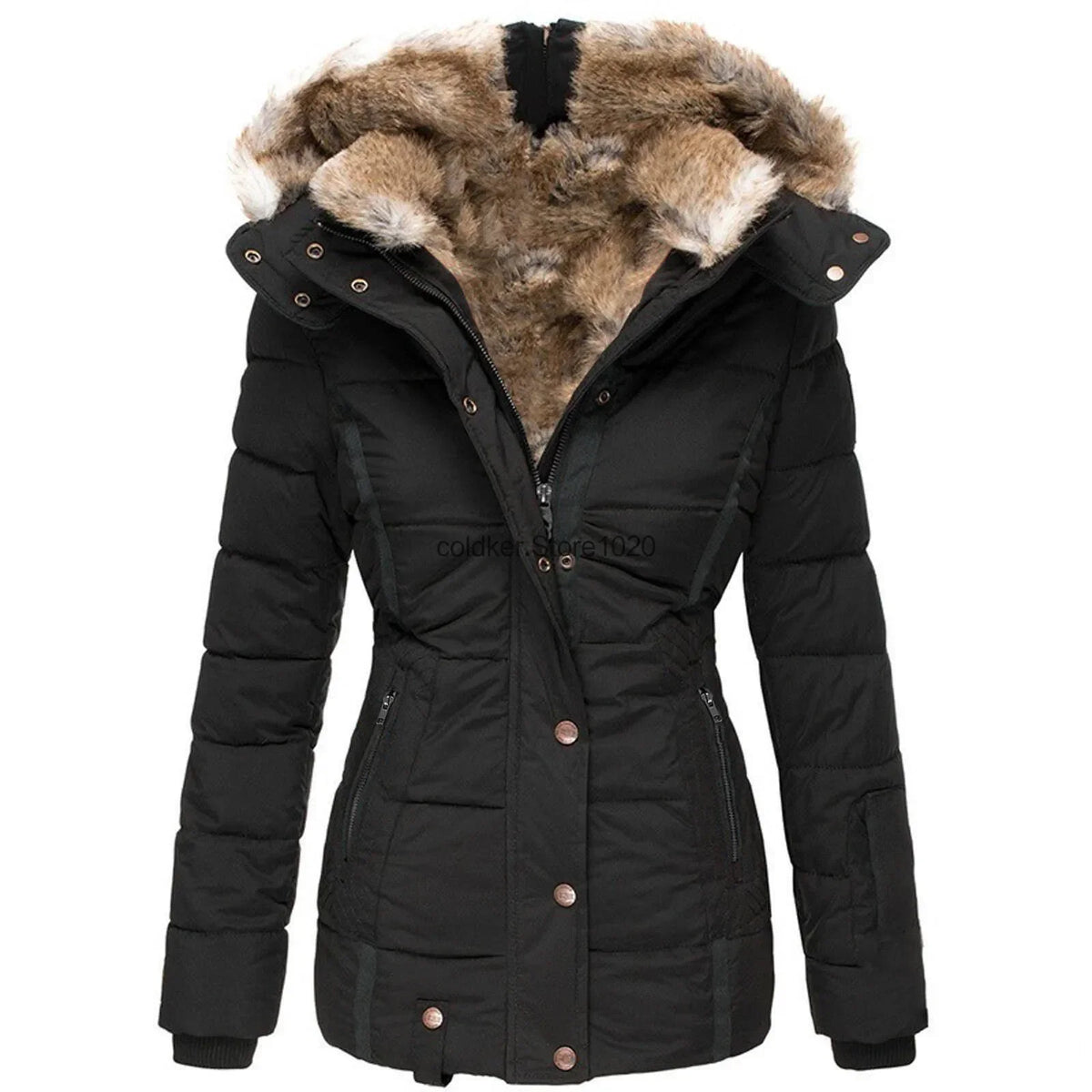 Chaqueta Acolchada de Algodón para Mujer 2026, Parkas Gru...