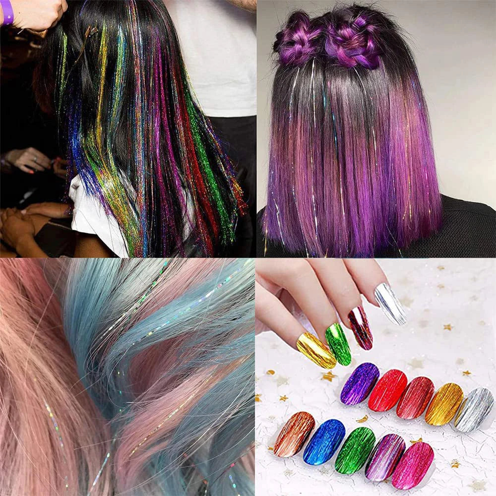 Extensiones de cabello de oropel de 24 pulgadas, Kit de 1...
