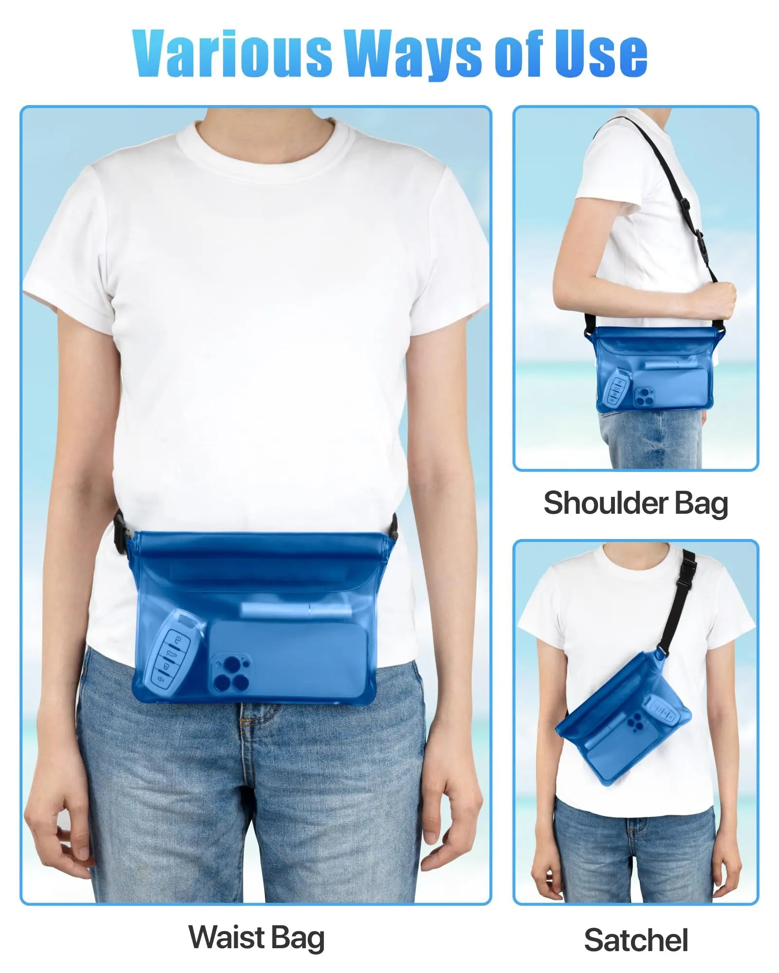 Bolsa Impermeable Teléfono Playa Kayak con Correa Ajustable