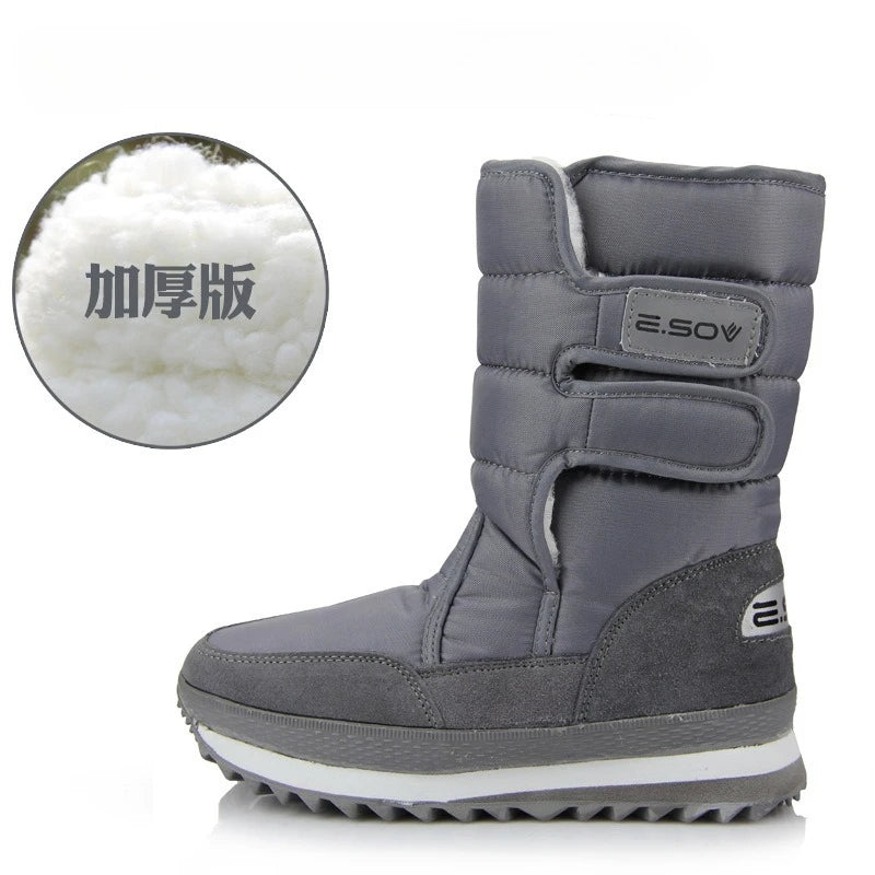 Botas de nieve gruesas de invierno para mujer, botas cáli...