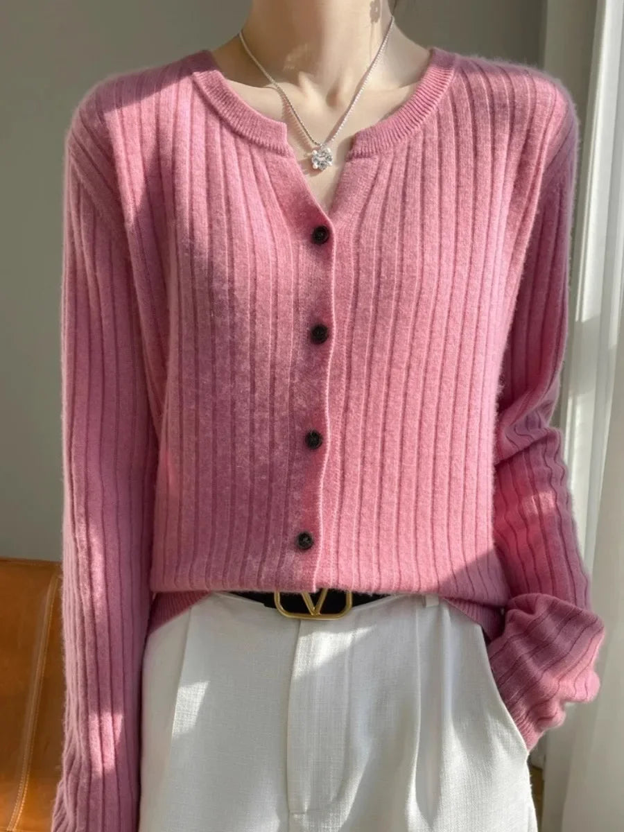 Cárdigan de Punto Suave para Mujer - Estilo Coreano Cálido