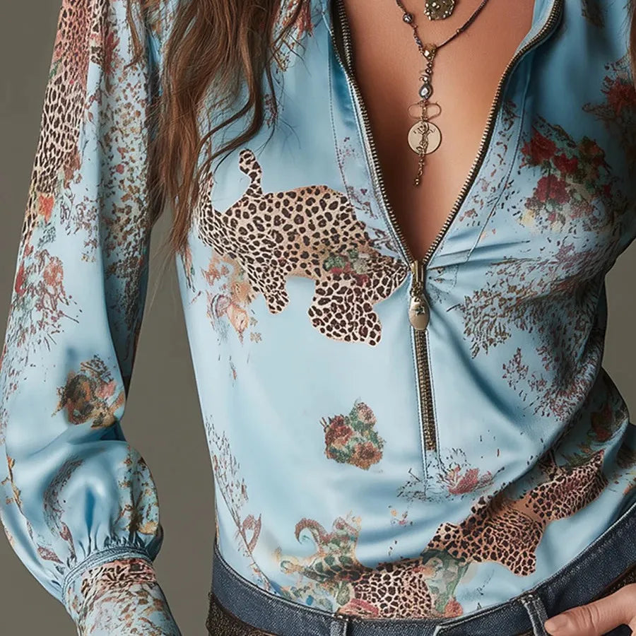 Blusa de estilo europeo y americano para mujer, camisa es...