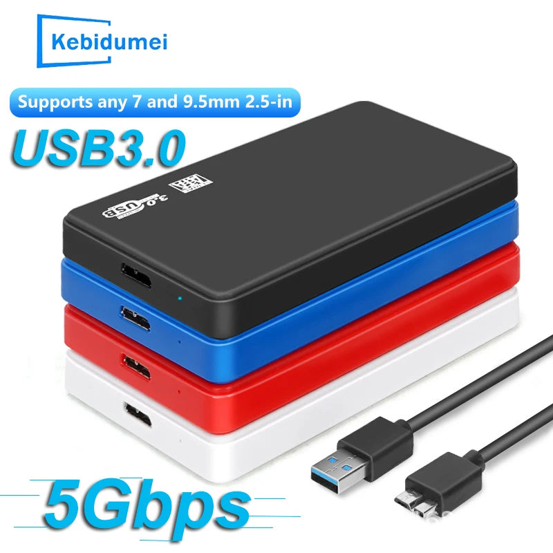 Caja Disco Duro USB 3.0 2.5" SATA SSD 5Gbps Kebidu - Alta Velocidad