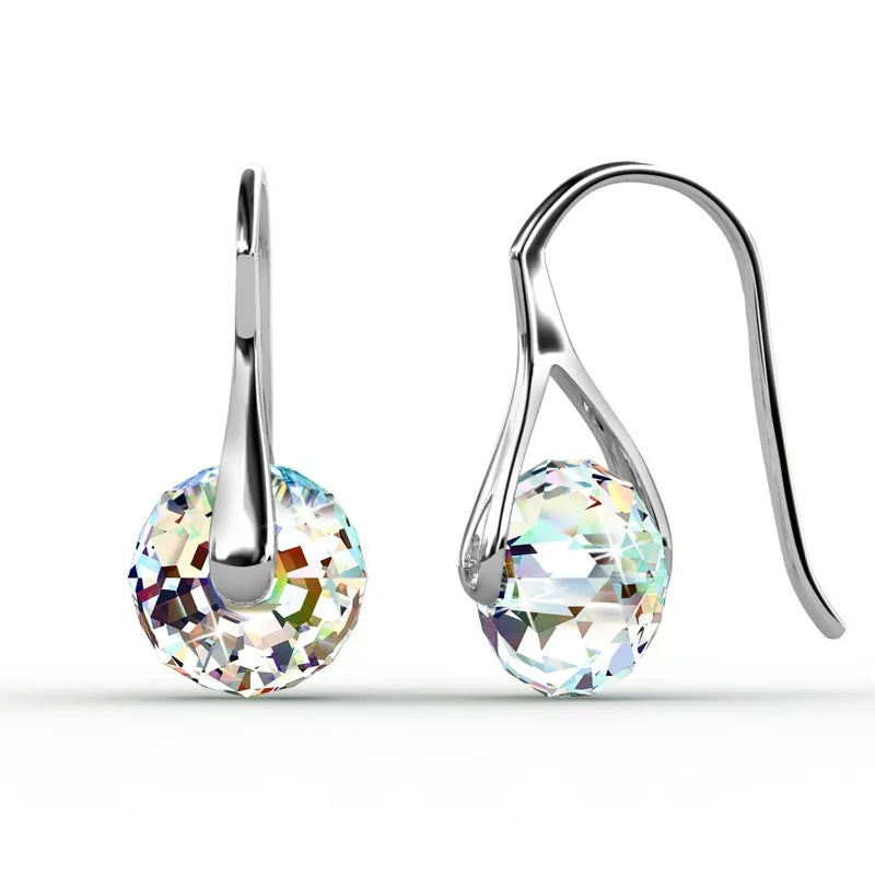 Pendientes colgantes con cuentas redondas de cristales Da...