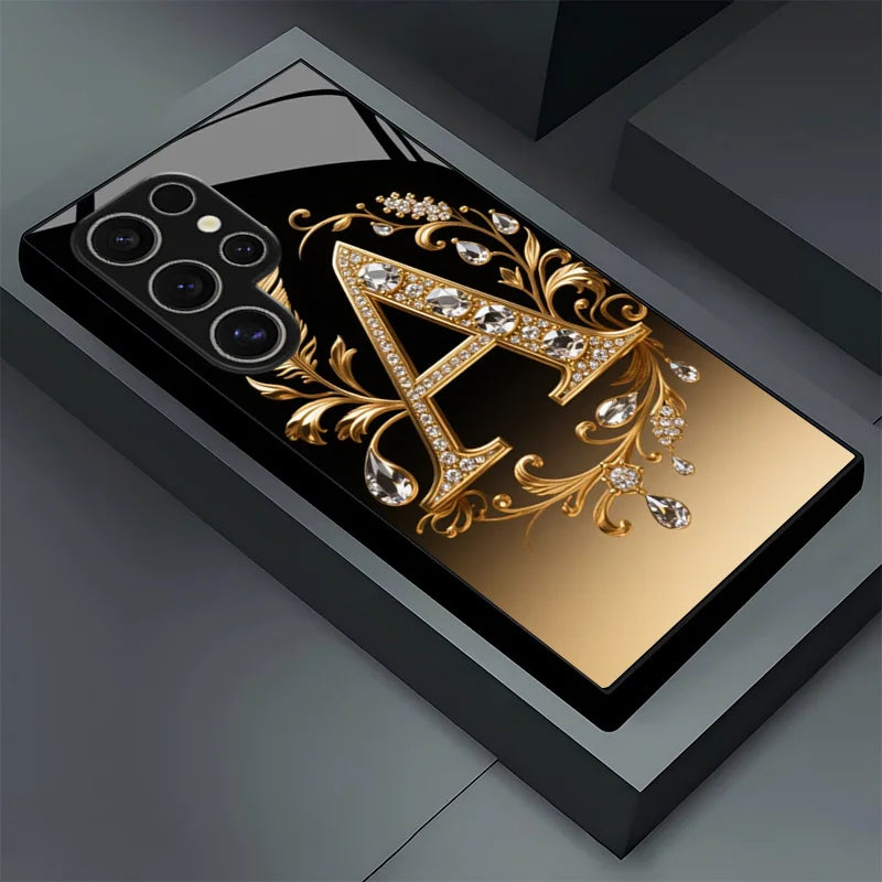 Tempered glass phone case with feather design from Corporación Turística, showcasing transparent protection and detailed feather artwork.